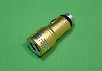 Автомобильный USB адаптер металлический 2 in 1 (без упаковки) Золотой