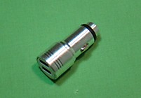 Автомобильный USB адаптер металлический 2 in 1 (без упаковки) Серебро